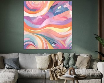 Pink colourful nature painting by ComfortQ