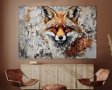 Abstract schilderij van een vos van Art & Soul Creations