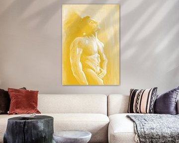 Man fitness Geel van Krista Kitsz Art