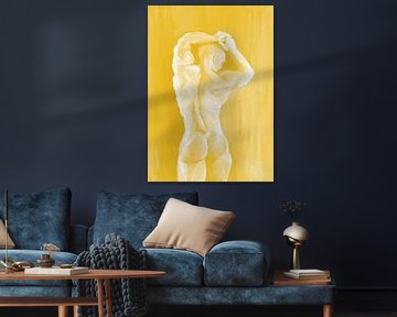 Fitness Flex Man Geel van Krista Kitsz Art