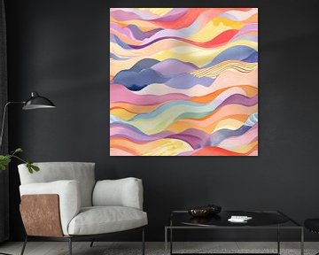 Watercolour mountains nature painting by ComfortQ