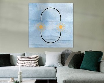 Abstract Smile funny Tekening - zon schilderij van ComfortQ