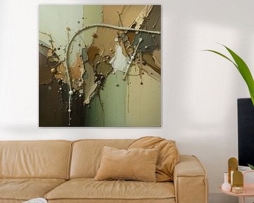 Schilderij met Groen en aardetinten van ComfortQ