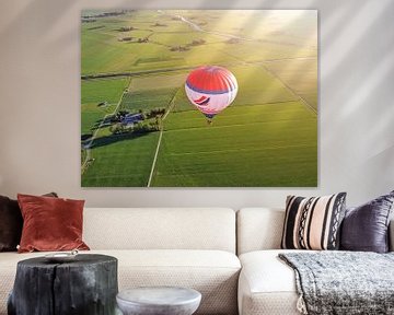 Sunset from a Hot Air Balloon over the Genemuiden Polder by DutchDroneBird