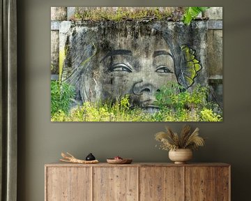 Prachtige mural in Sidemen, Bali van Annemarie Arensen