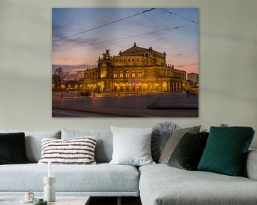 Dresden - Semperoper bij zonsondergang van t.ART