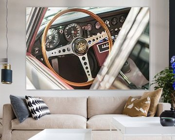 Jagauar E-type klassieke sportwagen dashboard