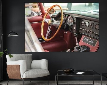 Jagauar E-type klassieke sportwagen dashboard