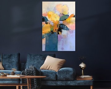 Fleur moderne sur Peinture Abstraite