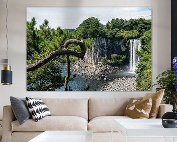 Waterfall on Jeju South Korea by Annemarie Arensen