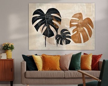 Monstera Painting | Metallic Flora Essence by Modern Collection