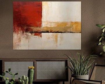 Abstract Rood | Layers of Time in Color van ARTEO Schilderijen