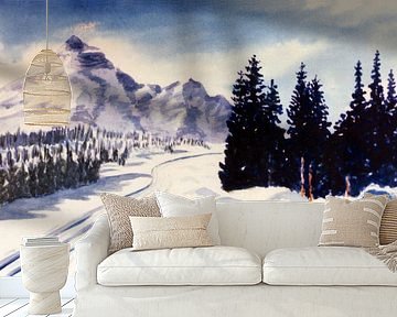 Bergen, sneeuw en zonneschijn van Johannes Rohen