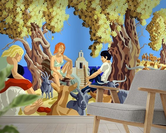 Voorbeeld van het werk in een kamer