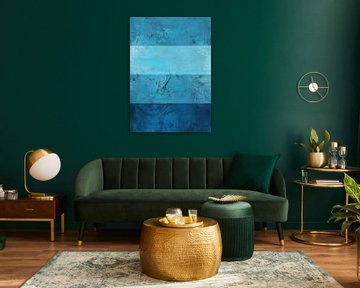 Zeegezicht in blauw. Abstracte minimalistische kunst. van Dina Dankers