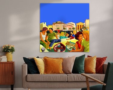 Voorbeeld van het werk in een kamer