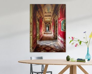 Lost place villa gang kamers rood licht griezelig van gm_designs
