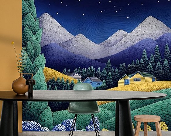 Voorbeeld van het werk in een kamer