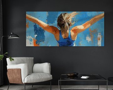 Gymnastiek | Vrouw met gespreide armen van OMG Art