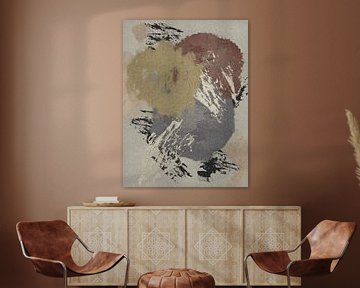 Organic shapes, brushstrokes and textures in earthy colours by Imaginative