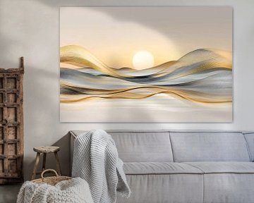 Moderne zonsondergang met abstracte lijnen van Imperial Art House