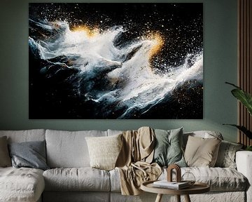 Abstracte golven met gouden accenten van Imperial Art House