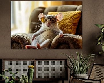 Souris décontractée avec lunettes de soleil sur Imperial Art House