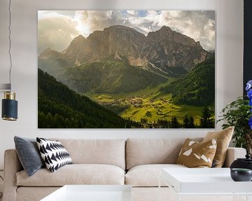 Uitzicht op Corvara en de Puez Groep in Alta Badia Dolomieten van Sjoerd van der Wal Fotografie