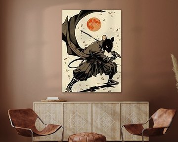 Rat Samurai onder rode maan van MIROKKU