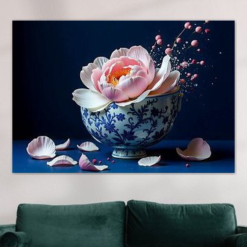 art modern delft blue schale. von J.a Dijkstra