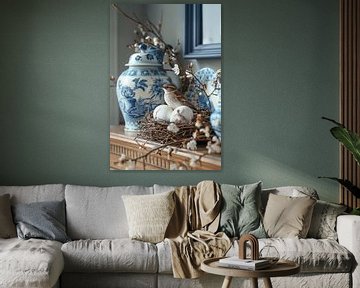 Delfter Blau, Eier und ein Spatz von Studio Ypie