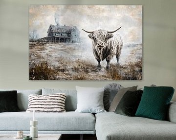 Schotse Hooglander bij boerderij van Art & Soul Creations