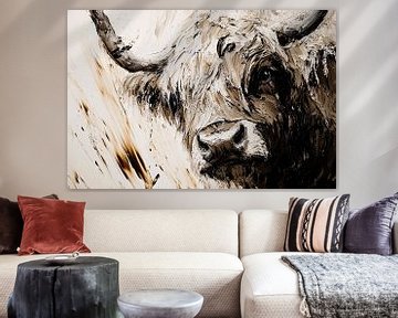 Schotse Hooglander abstract kunstwerk van Imperial Art House