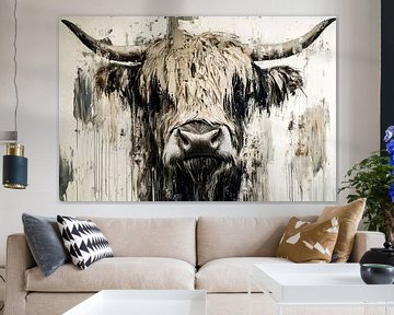 Schotse hooglander expressieve kunst van Imperial Art House