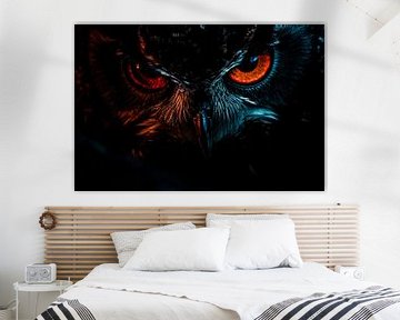 Regard intense d'un hibou sur Imperial Art House