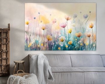 Zachte bloemen in pastelkleuren van Imperial Art House