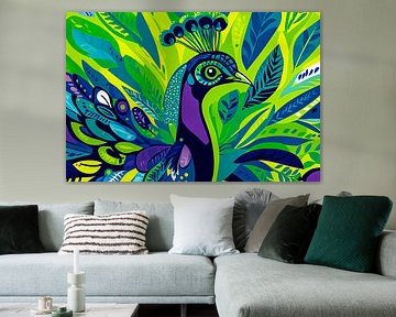 Peacock in colourful design by Imperial Art House