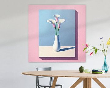 3 Flowers in Vase - a modern still life van J.O. Han