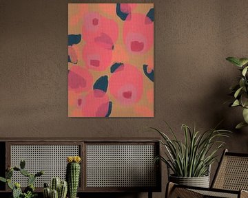 Roze bloemen. Abstracte botanische gemengde techniek van Dina Dankers