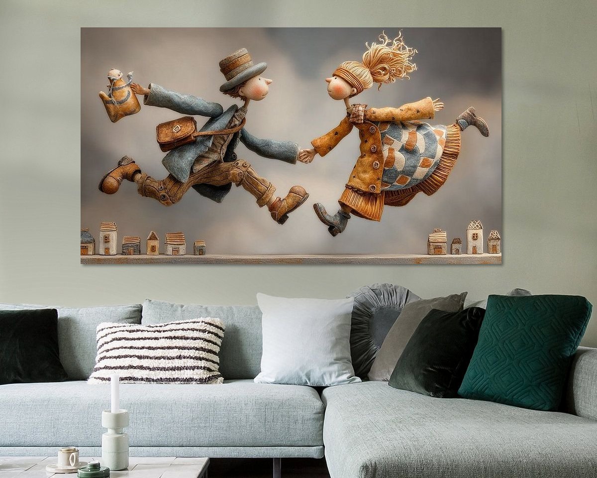 Voorbeeld van het werk in een kamer