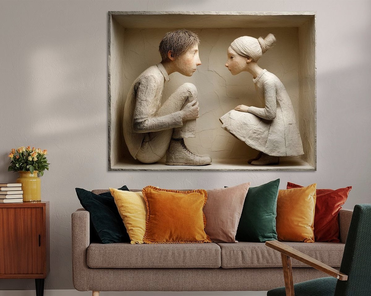 Voorbeeld van het werk in een kamer