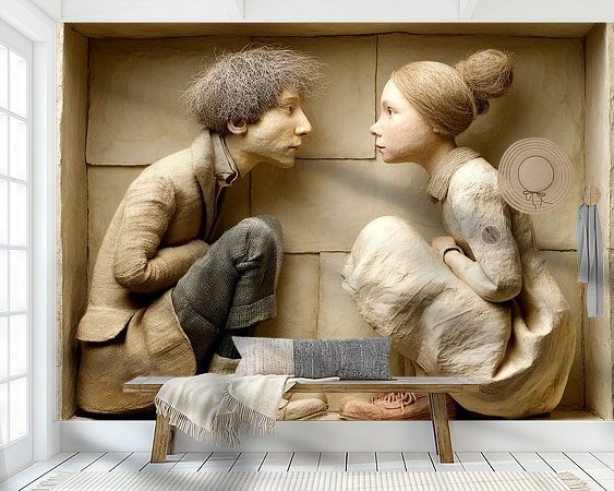 Voorbeeld van het werk in een kamer