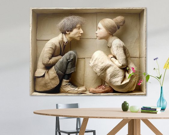 Voorbeeld van het werk in een kamer