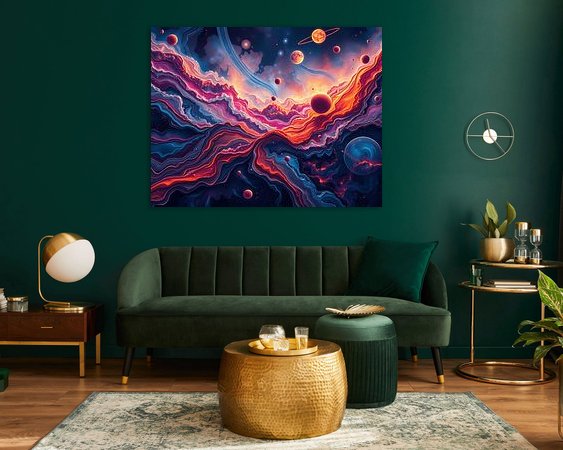 Voorbeeld van het werk in een kamer