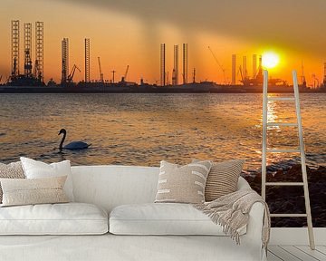 Skyline of the Botlek in the port of Rotterdam by Anton de Zeeuw