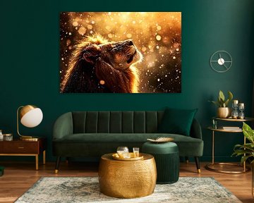 Leeuw in winterse pracht van Art & Soul Creations