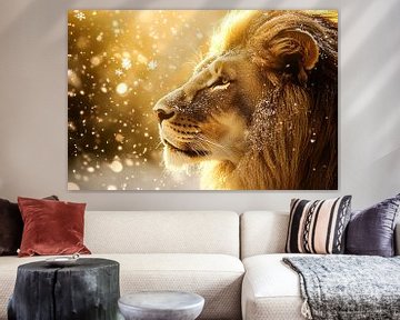 Leeuw in gouden licht van Art & Soul Creations