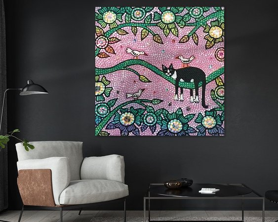 Voorbeeld van het werk in een kamer