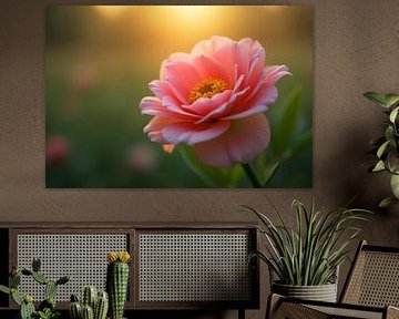 Pink flower in the last sunshine by Heavenly Made Memories