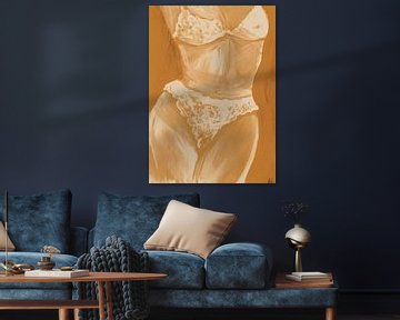 Lingerie aarde geel van Krista Kitsz Art